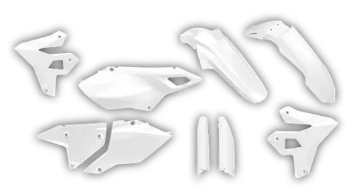 Plastics Kit - Suzuki - DRZ 400 SM Restyle - 1999-2024 - Full Kit - White Restyle