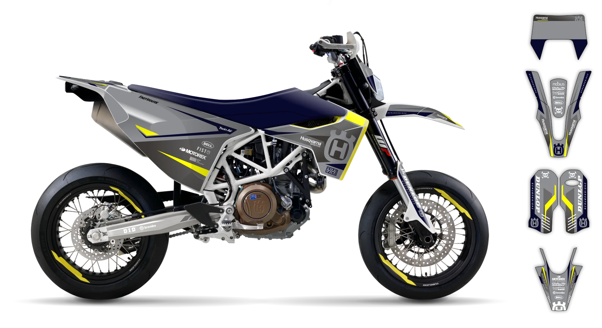 Graphics Kit - Husqvarna 14-> EN 701 - 2016-2024 - Blind - R2