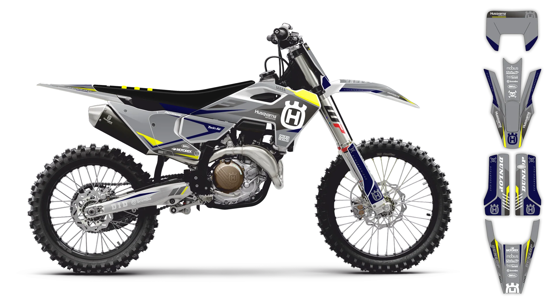 Graphics Kit - Husqvarna 14-> TE-FE Series - 2025 Heritage - Blind - R2