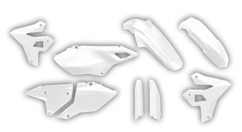 Plastics Kit - Suzuki - DRZ 400 SM - 1999-2024 - Full Kit - White Restyle short fender