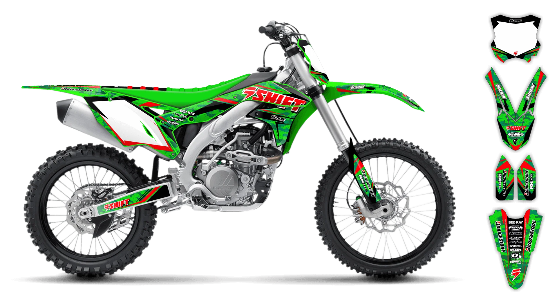 Graphics Kit - Kawasaki - KX 450F - 2016-2018 - Step Up - ST