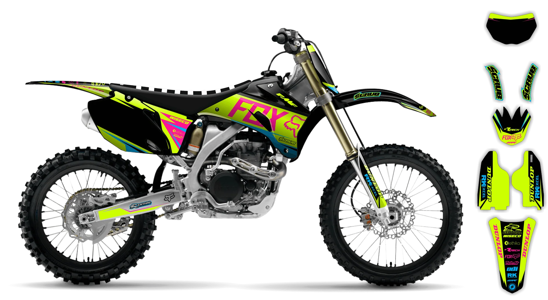 Graphics Kit - Yamaha - WR450F - 2003-2004 - Fluo Varnix - R1