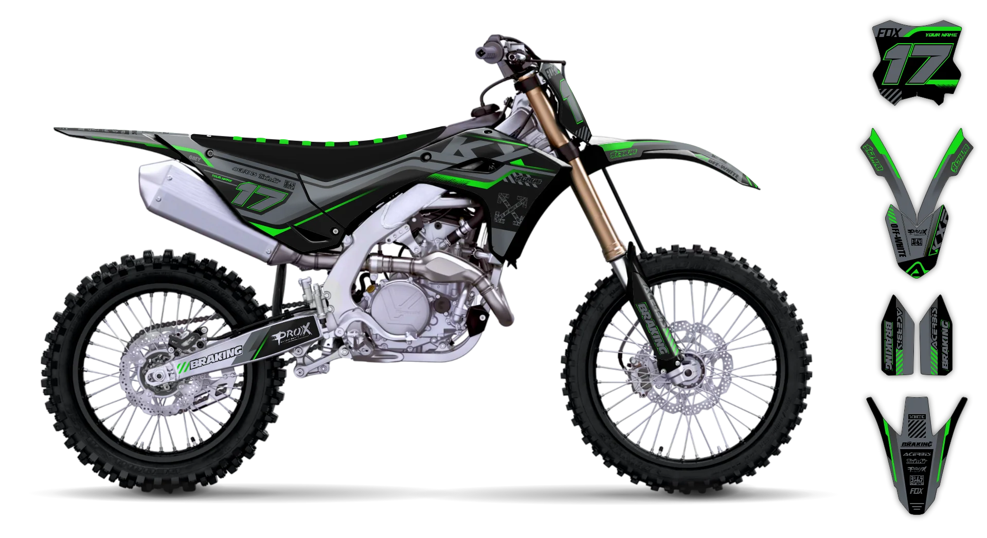 Graphics Kit - Kawasaki - KX 450F - 2024-2025 - SWARM - R6