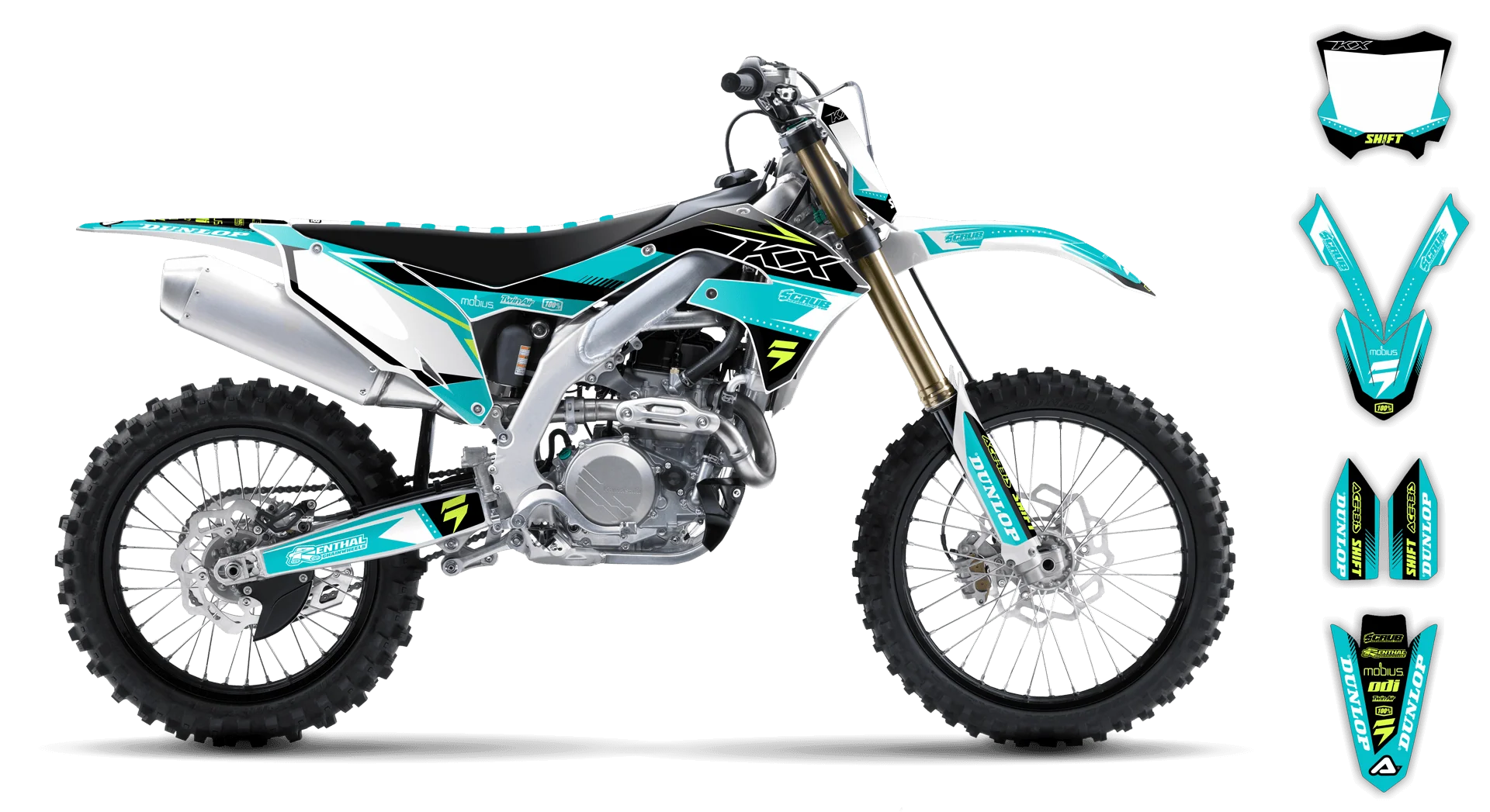 Graphics Kit - Kawasaki - KX 250F - 2021-2024 - Teal - LE