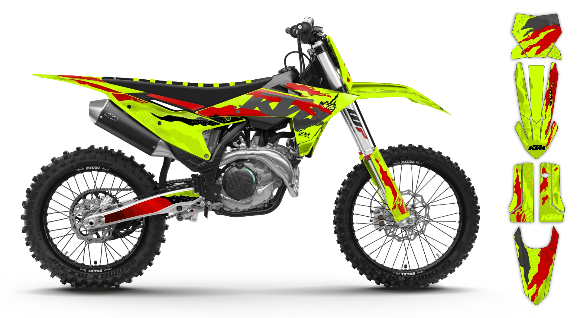 Graphics Kit - KTM - SX SX-F / XC XC-F - 2025 - Fluo Kaleido - R1
