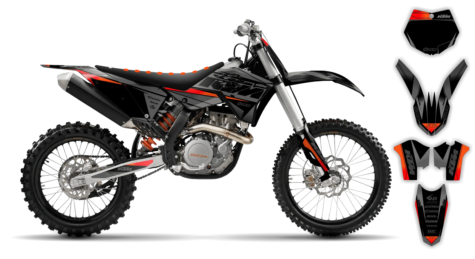 Graphics Kit - KTM - SX SX-F / XC XC-F - 2007-2010 - K12 - R1