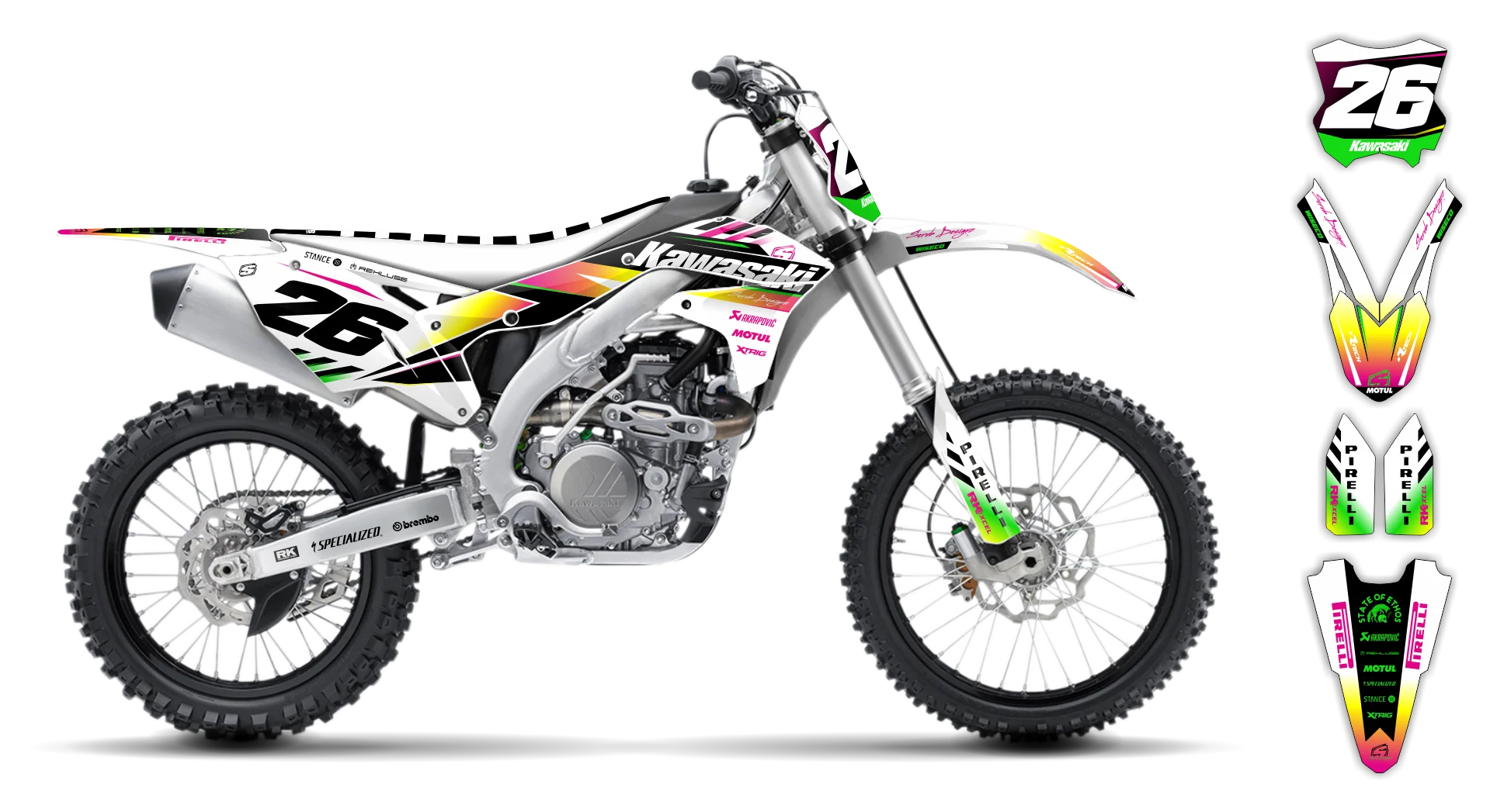 Graphics Kit - Kawasaki - KX 250F - 2017-2020 - Keryaco - LE