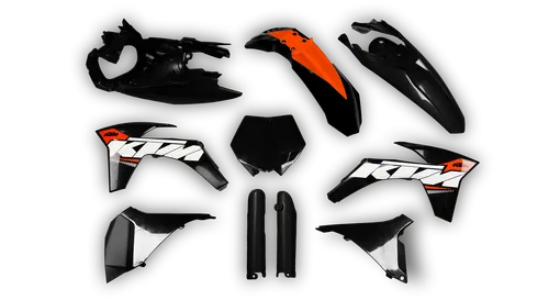 Plastics Kit - KTM - SMR Series - 2012 - Full Kit - Replica 1 Black Supermoto