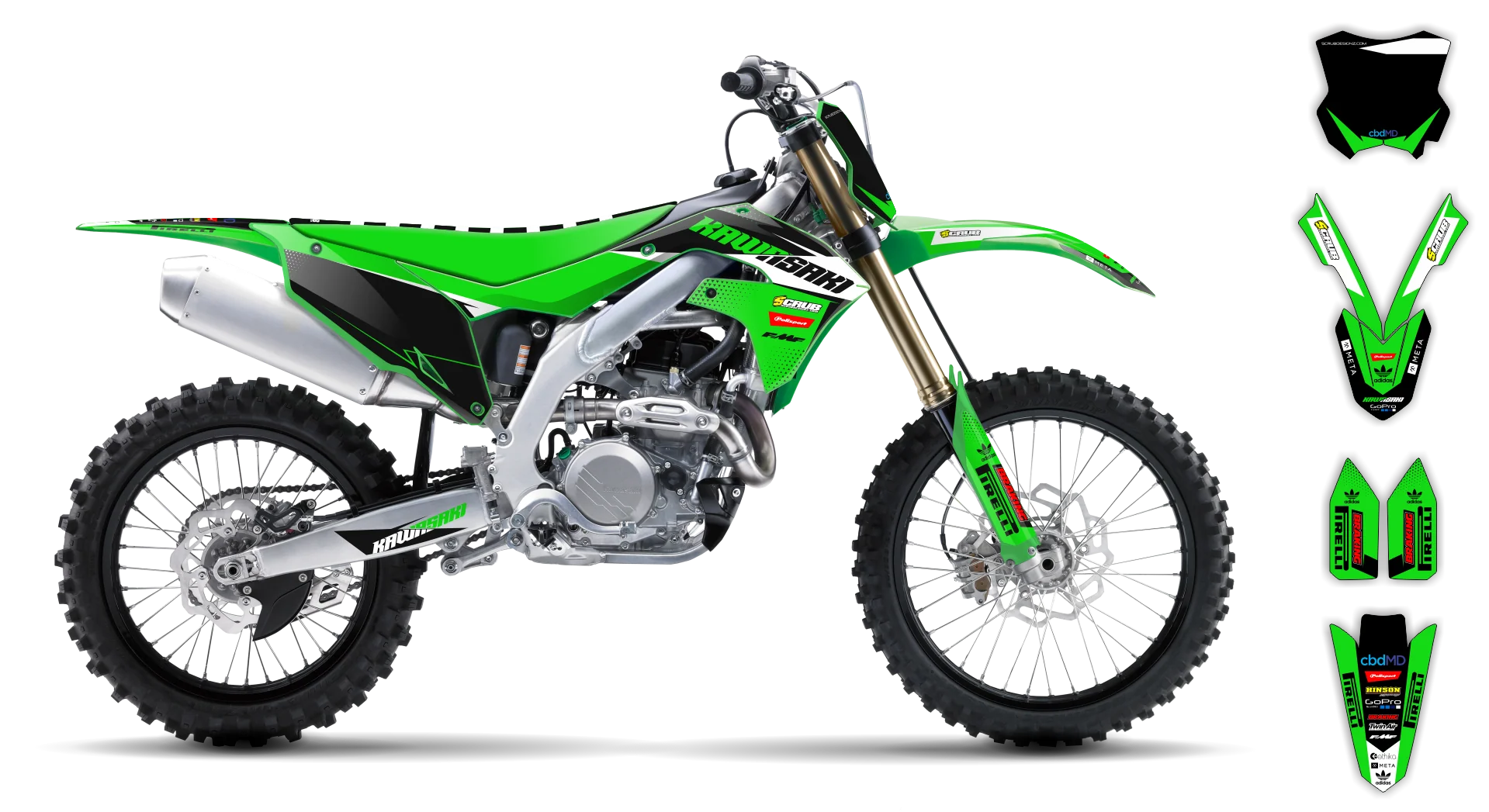 Graphics Kit - Kawasaki - KX 125 - 1999-2002 - SE1051 - LE