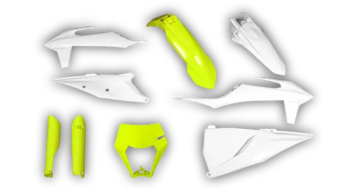 Plastics Kit - KTM - EXC EXC-F / XC-W XCF-W - 2020-2023 - Full Kit - Fluo Yellow White