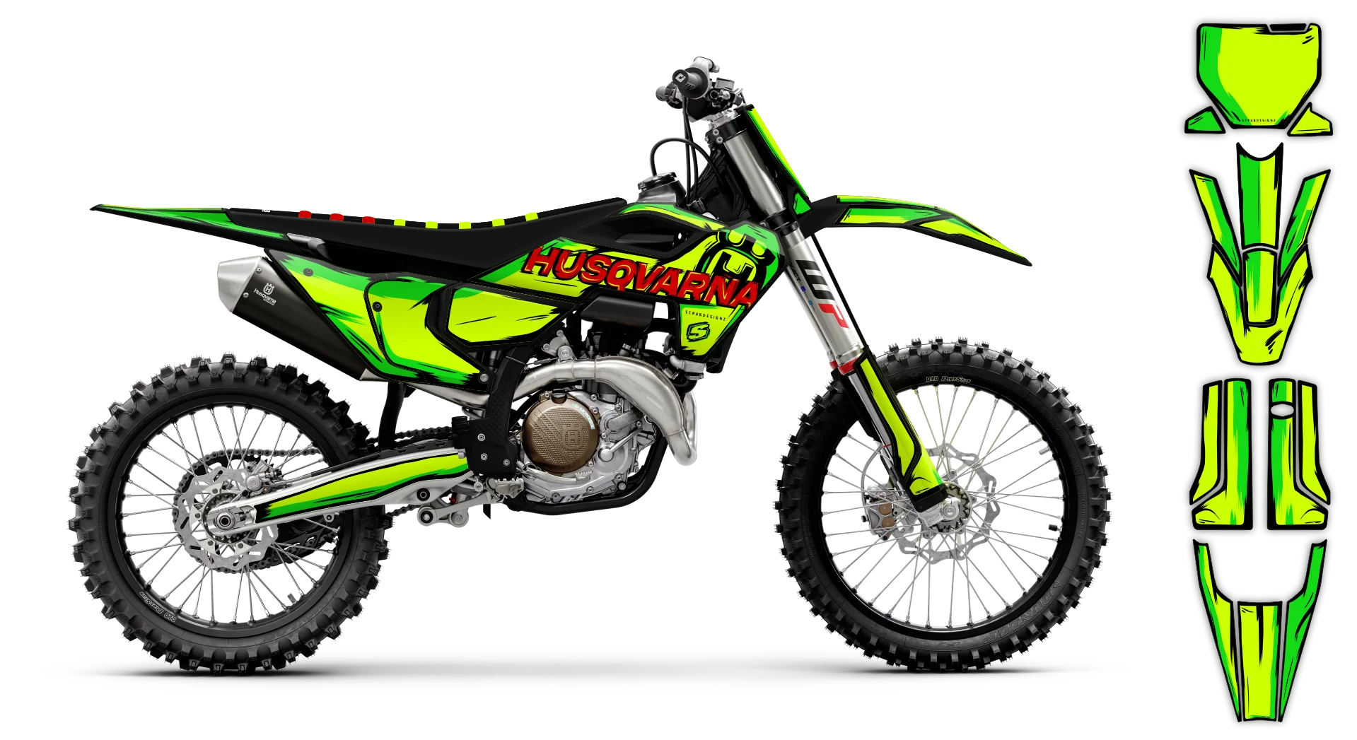 Graphics Kit - Husqvarna 14-> TC-FC-FX Series - 2023-2024 - Fluo Artlex - LE