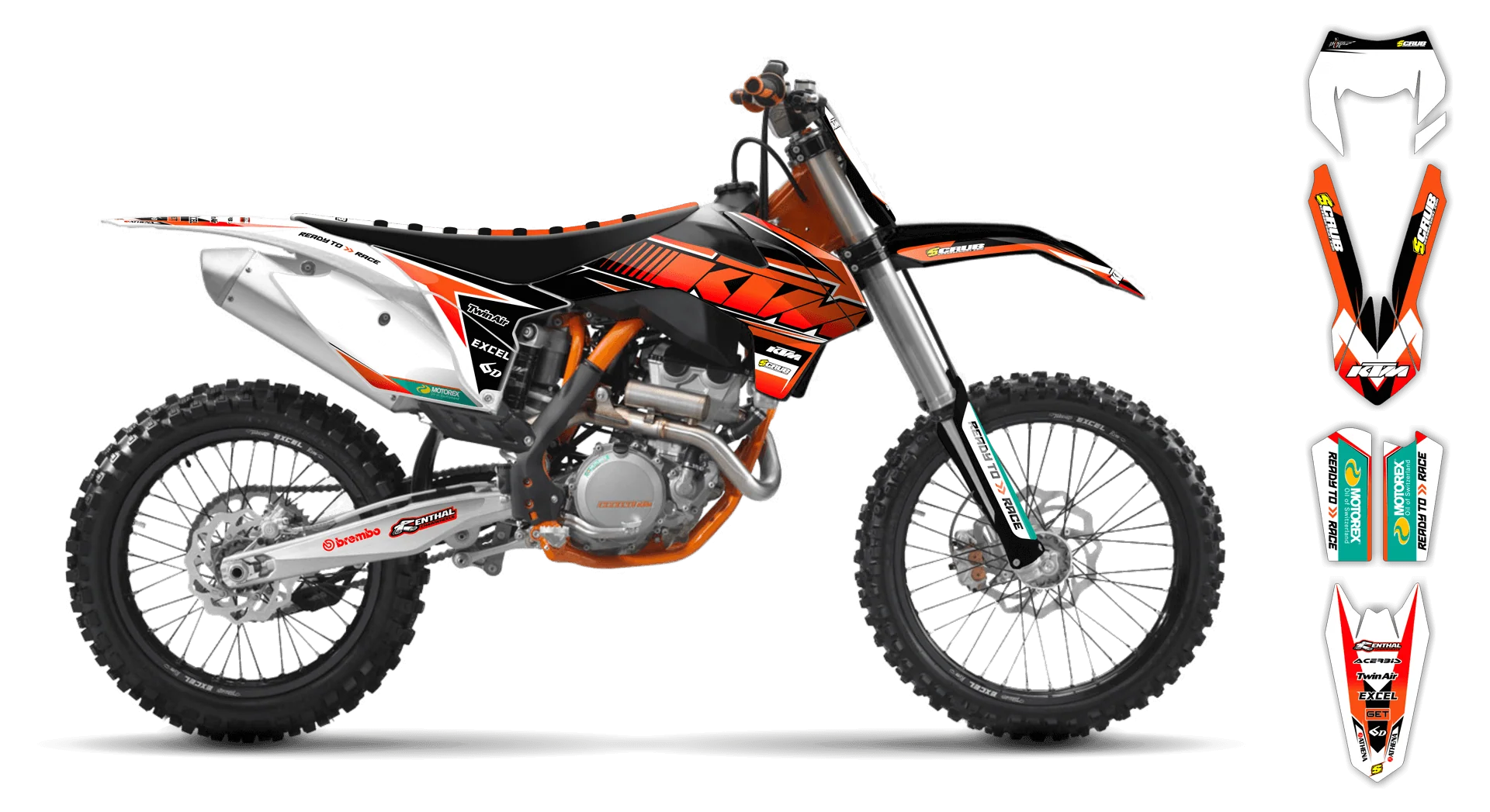 Graphics Kit - KTM - EXC EXC-F / XC-W XCF-W - 2012-2013 - K9 - R1
