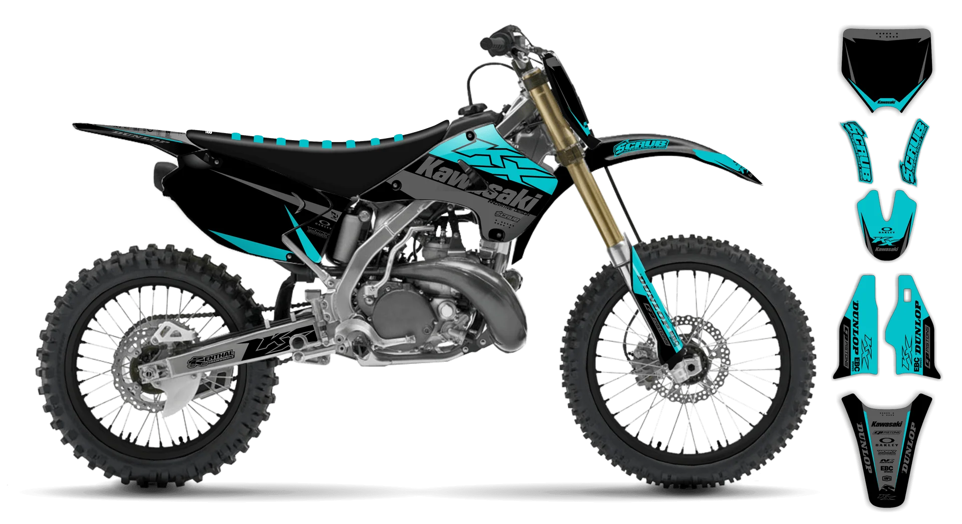 Graphics Kit - Kawasaki - KX 100 - 2022-2024 - Zuniper - R1