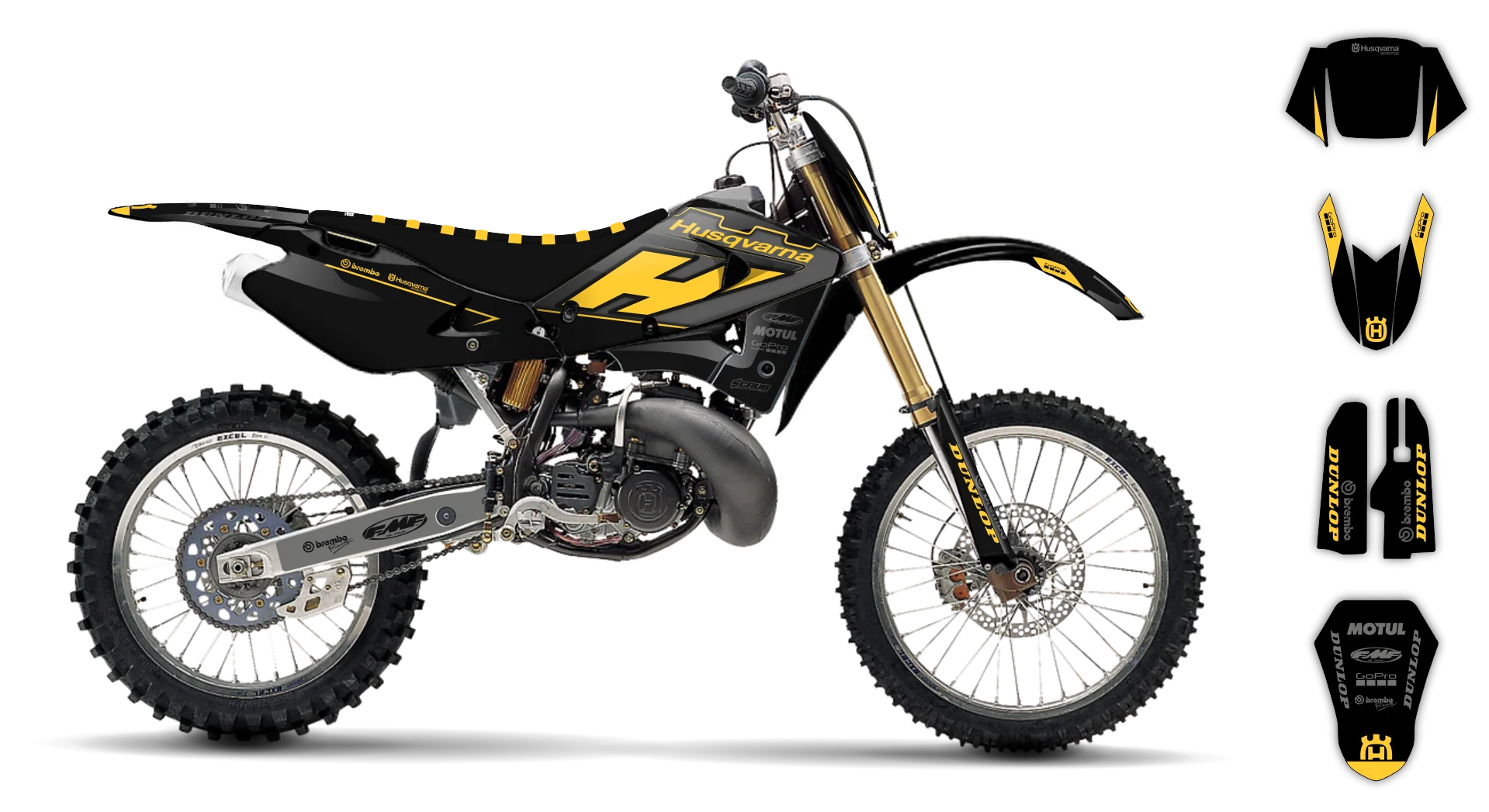 Graphics Kit - Husqvarna 97-04 - WR-125 - 1995-1996 - H-SE1120 - R1