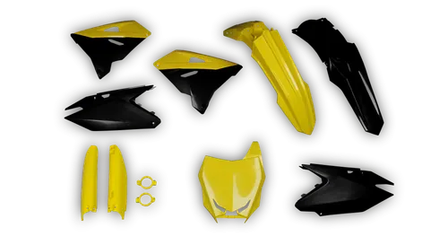 Plastics Kit - Suzuki - RM 125-250 Restyle - 2001-2003 - Full Kit - Yellow Black