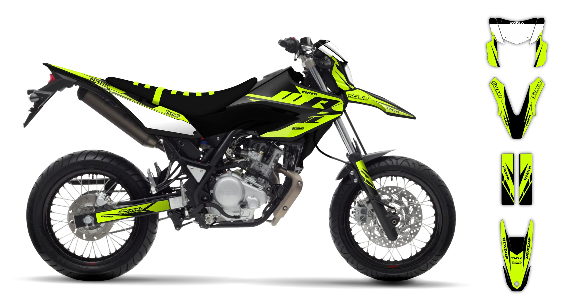 Graphics Kit - Yamaha - WR 125X - 2009-2022 - Fluo Sukuba - R1