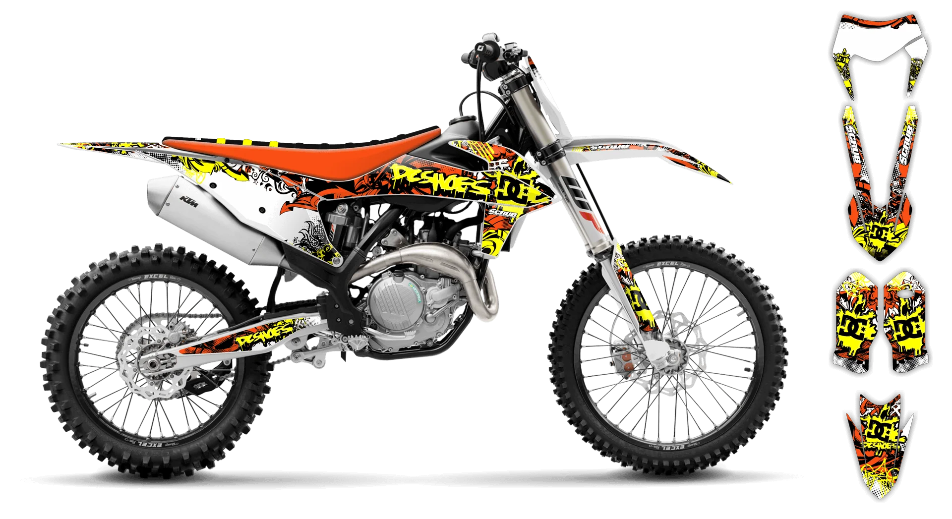 Graphics Kit - KTM - EXC EXC-F / XC-W XCF-W - 2020-2023 - Attack - R1