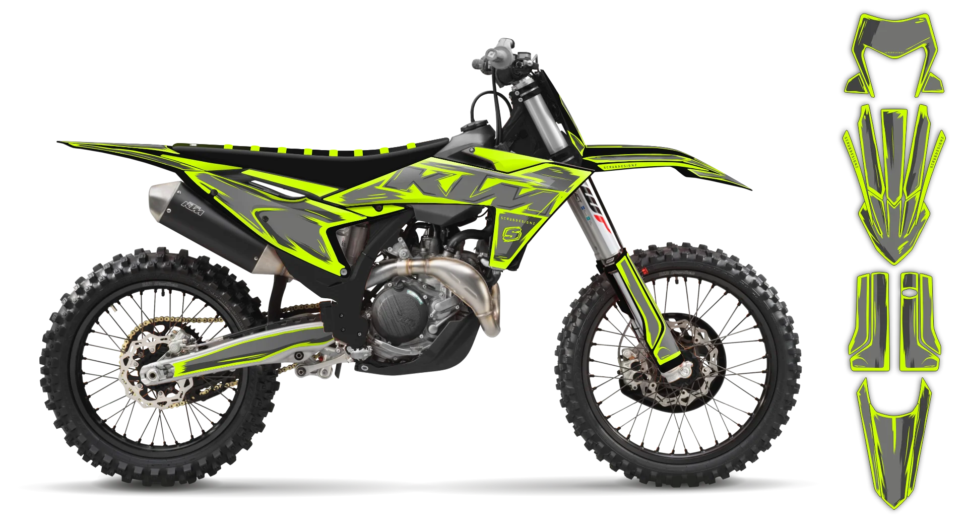 Graphics Kit - KTM - EXC EXC-F / XC-W XCF-W - 2003 - Fluo Artlex - R2