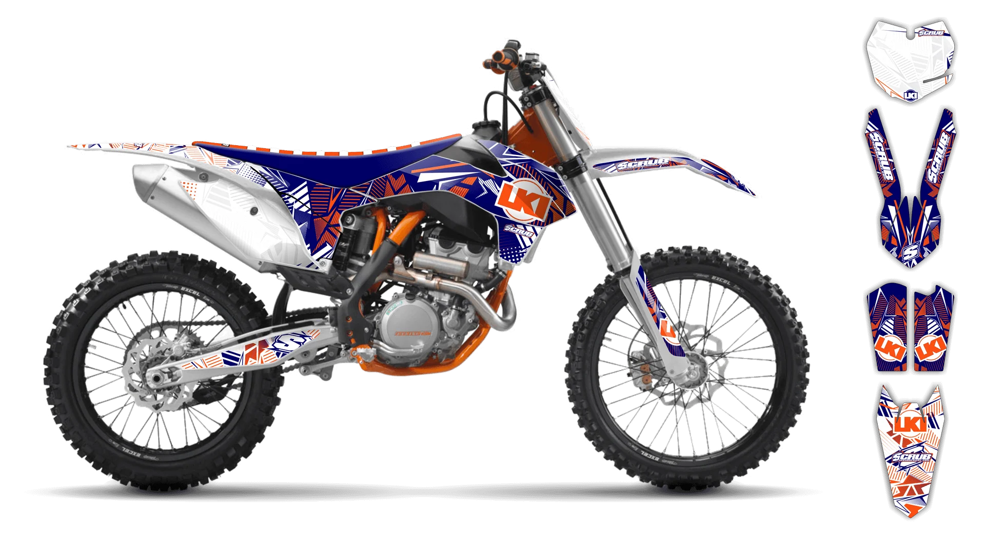 Graphics Kit - KTM - SX 65 - 2001-2008 - Block Pass - LE