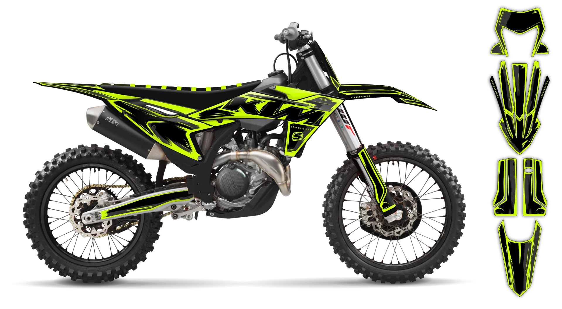 Graphics Kit - KTM - EXC EXC-F / XC-W XCF-W - 2003 - Fluo Artlex - R1