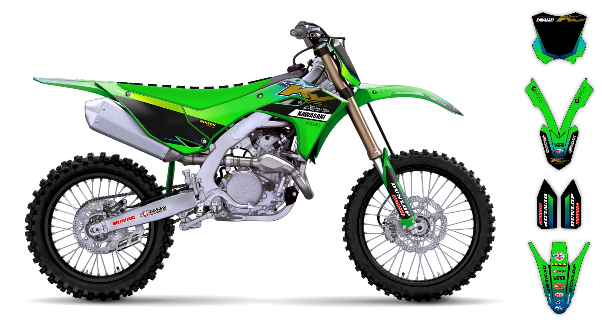 Graphics Kit - Kawasaki - KX 450F - 2024-2025 - Rampage - LE