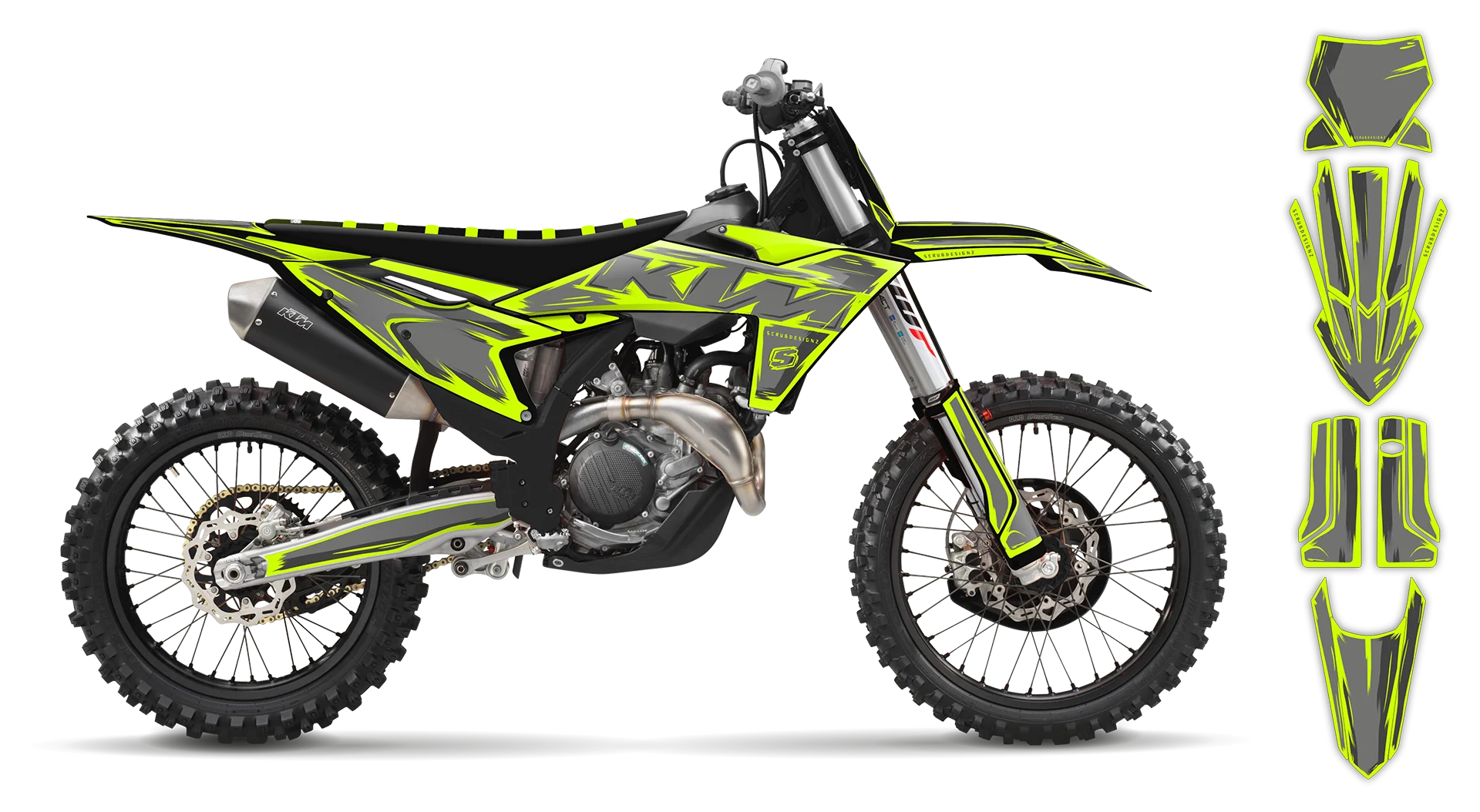 Graphics Kit - KTM - SX SX-F / XC XC-F - 2007-2010 - Fluo Artlex - R2