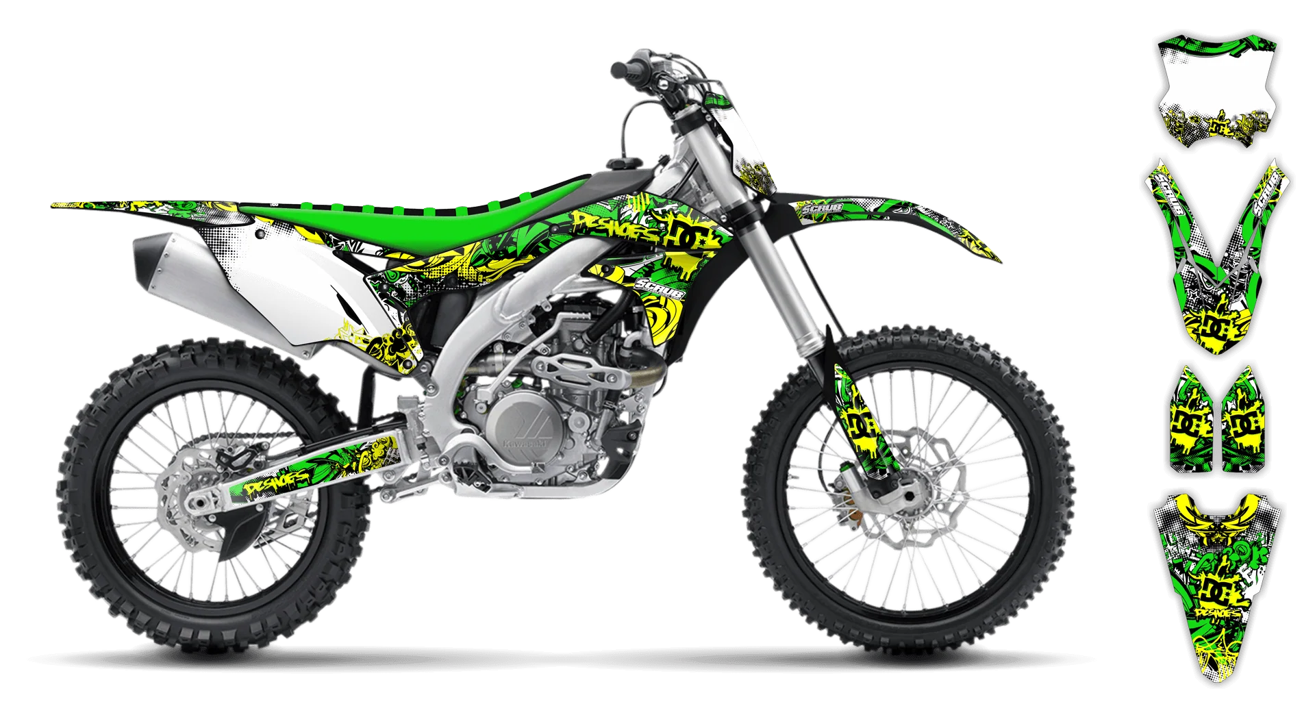 Graphics Kit - Kawasaki - KX 450F - 2016-2018 - Attack - R1