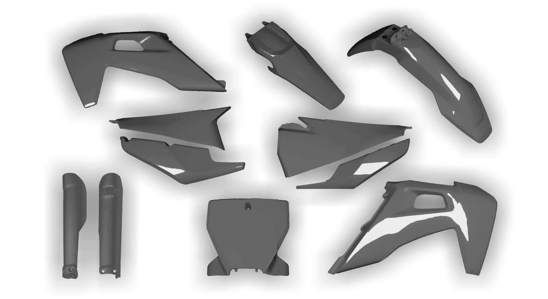 Plastics Kit - Husqvarna 14-> TC-FC-FX Series - 2019-2022 - Full Kit - Grey