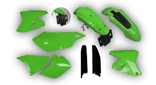 Plastics Kit - Suzuki - DRZ 400 SM - 1999-2024 - Full Kit - Green LED