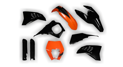 Plastics Kit - KTM - EXC EXC-F / XC-W XCF-W - 2008-2011 - Full Kit - Black Orange