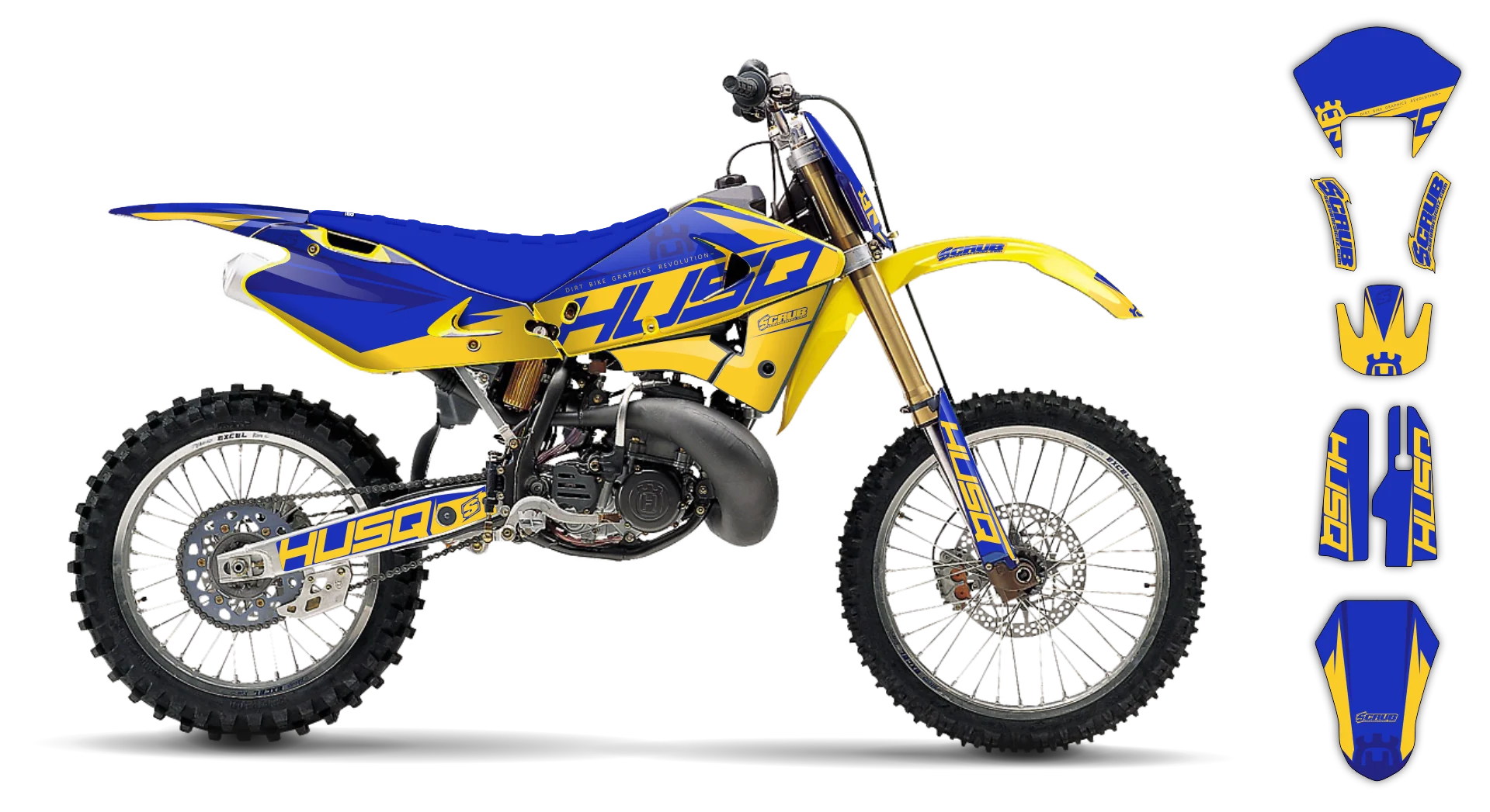 Graphics Kit - Husqvarna 97-04 - WR-125 - 1997-1999 - H-SE1089 - R3