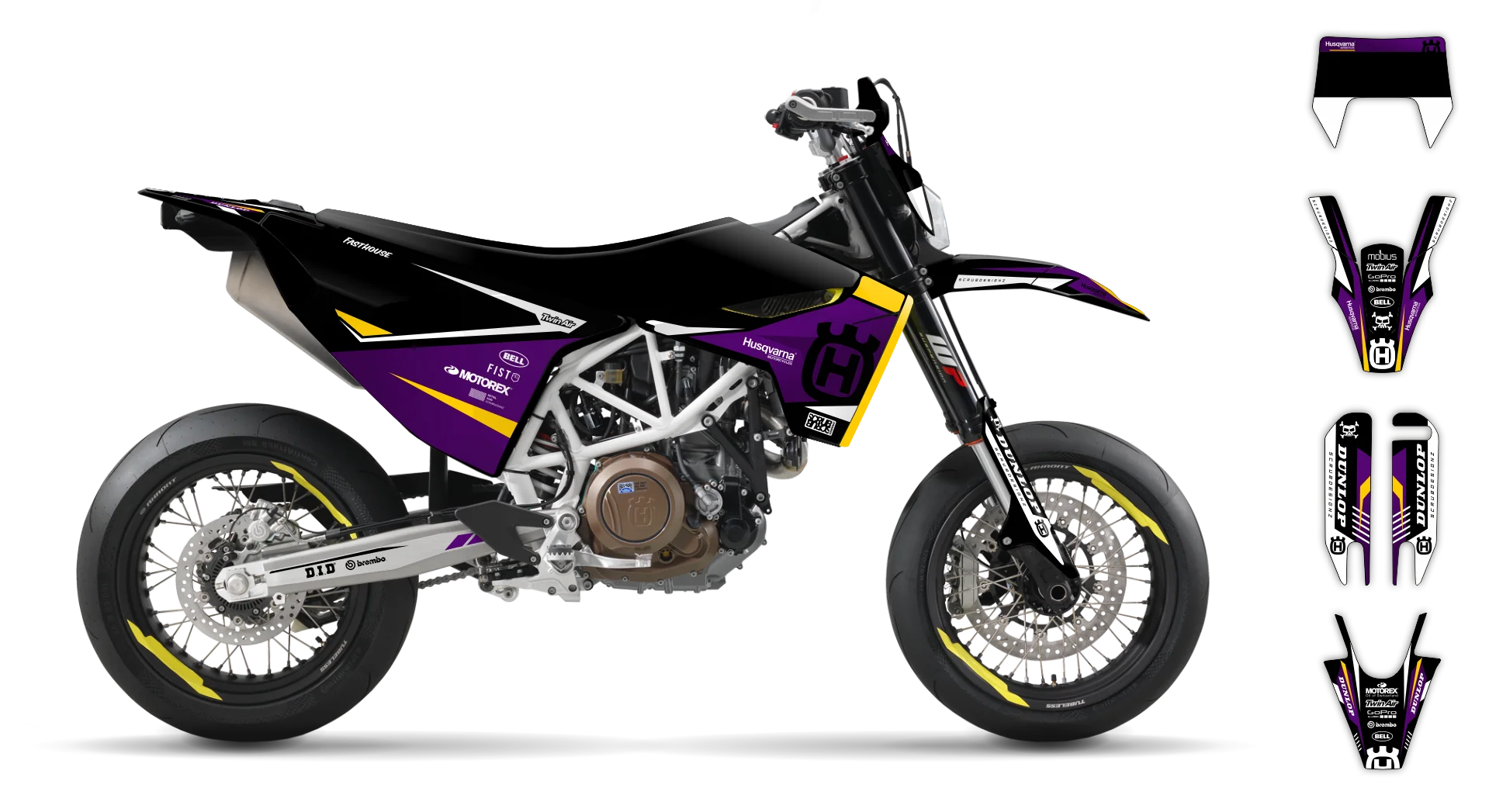 Graphics Kit - Husqvarna 14-> SM 701 - 2016-2024 - Blind - R5