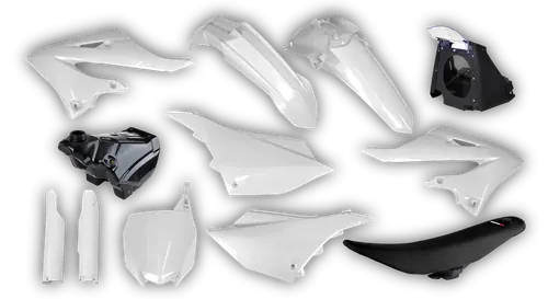 Plastics Kit - Yamaha - YZ 125 - 2005 - Full Kit - White Restyle