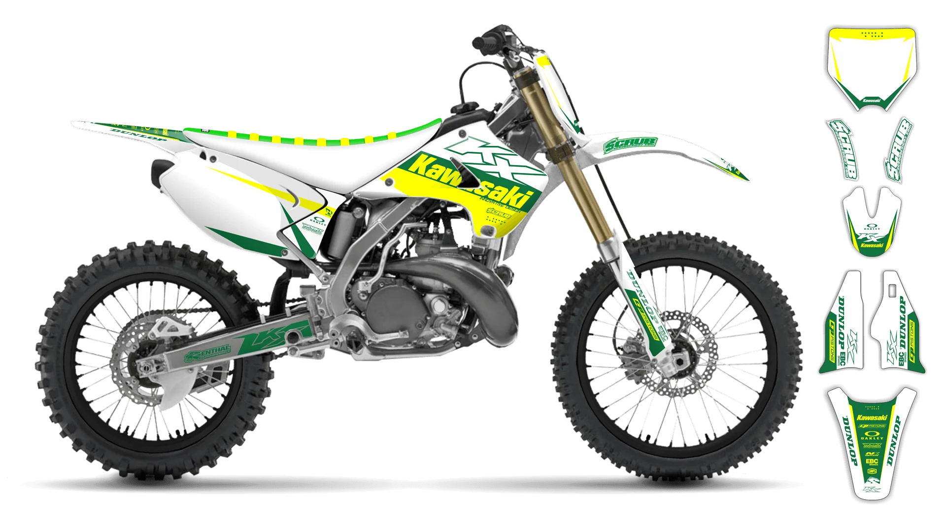 Graphics Kit - Kawasaki - KX 100 - 2022-2024 - Zuniper - R3