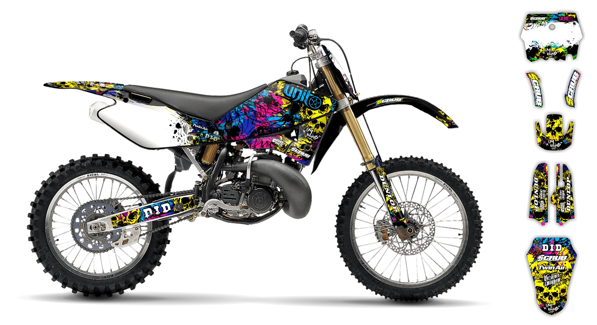 Graphics Kit - Husqvarna 97-04 - TE-250 - 2001-2004 - Wasabi - LE