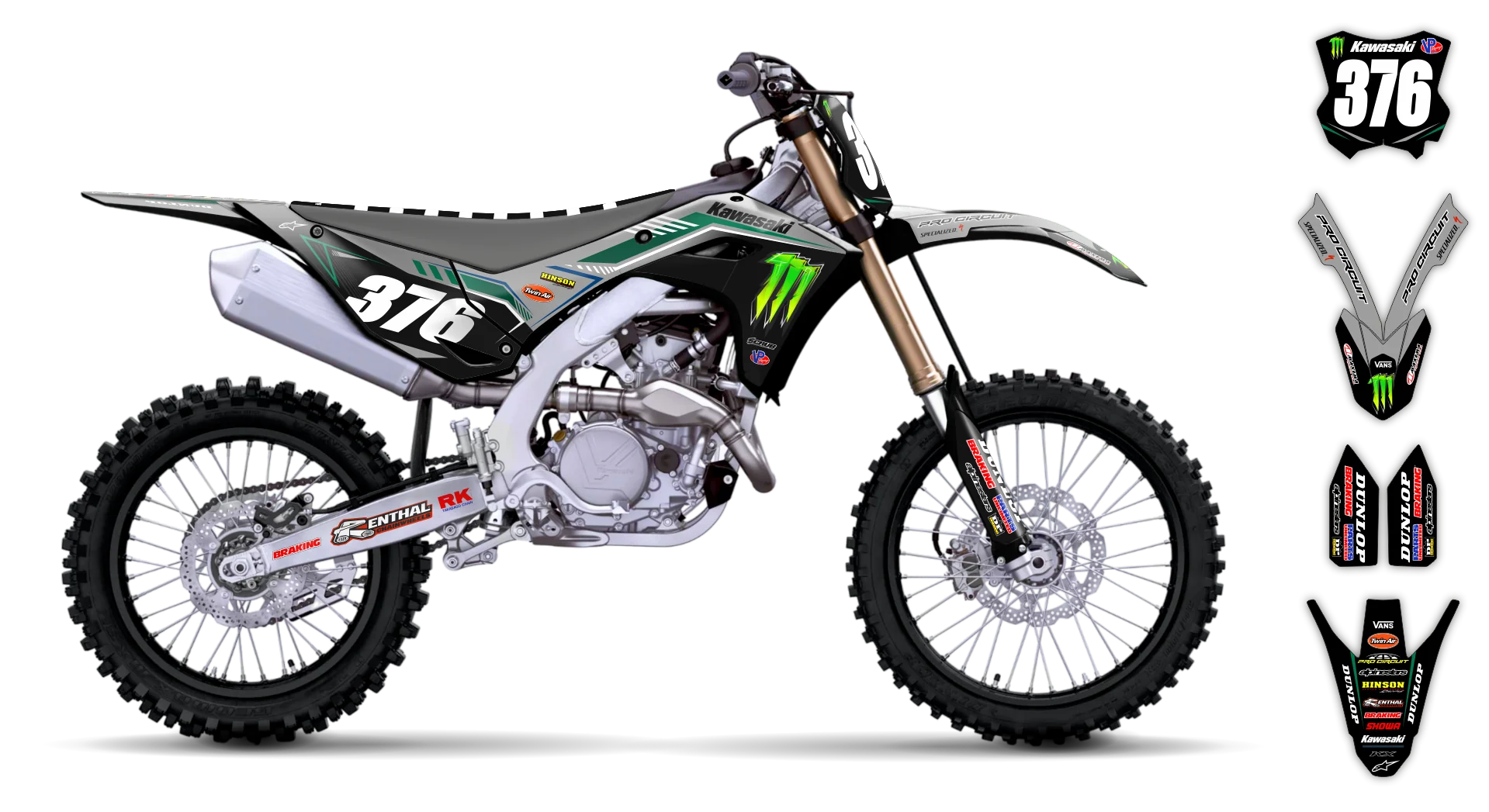 Graphics Kit - Kawasaki - KX 450F - 2024-2025 - Clawx - LE