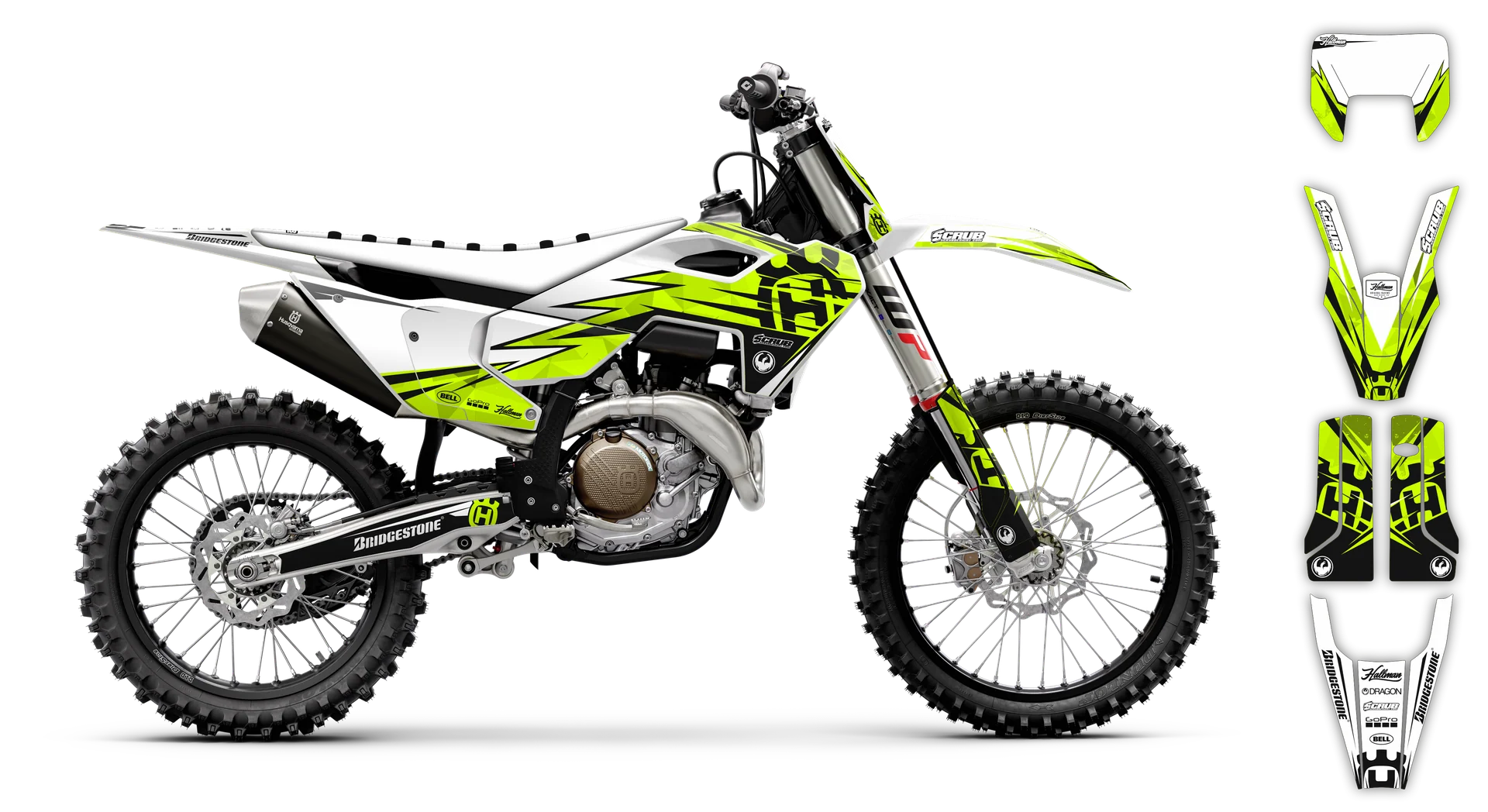 Graphics Kit - Husqvarna 14-> TE-FE Series - 2025 - Fluo H-SE1101 - LE
