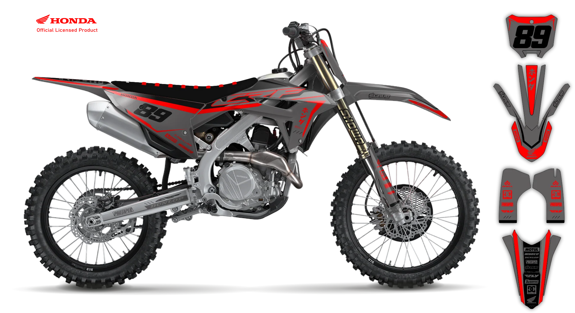 Graphics Kit - Honda - CRF 110 - 2013-2018 - Xumonk - R1