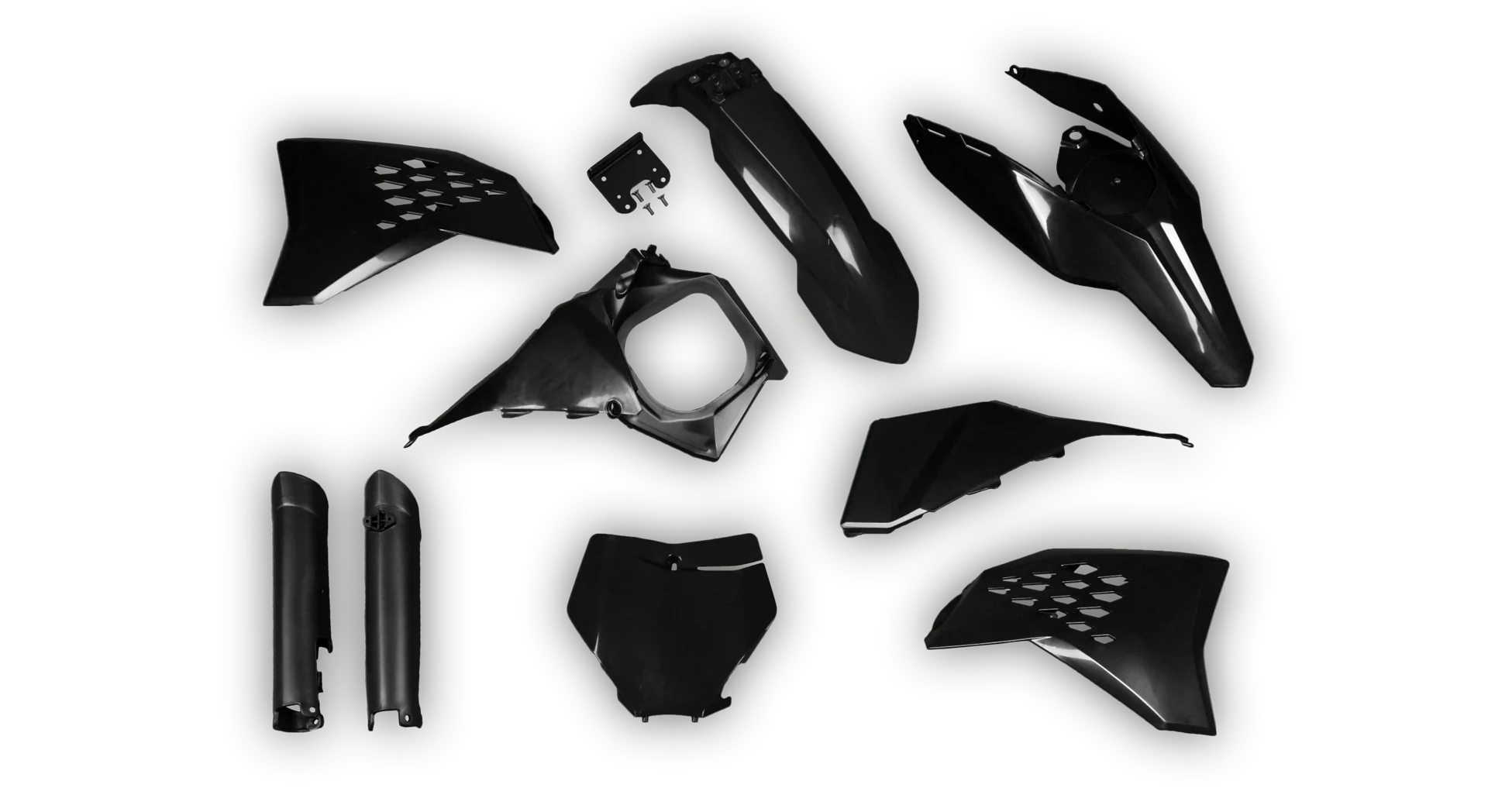 Plastics Kit - KTM - SX SX-F / XC XC-F - 2007-2010 - Full Kit - Black Restyle