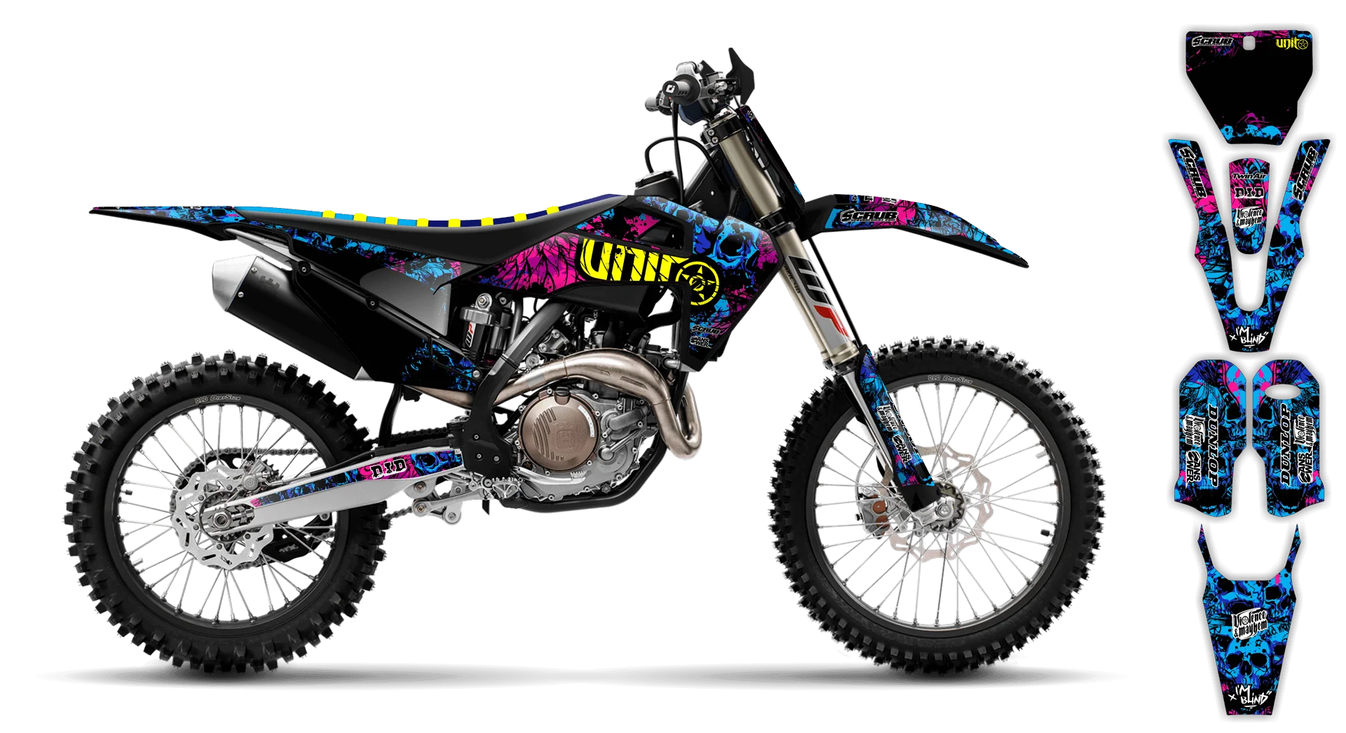 Graphics Kit - Husqvarna 14-> TC-FC-FX Series - 2019-2022 - Wasabi - R1