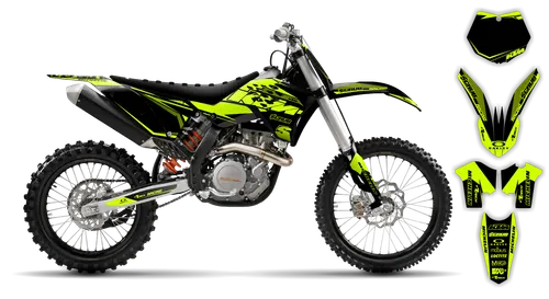 Graphics Kit - KTM - SX SX-F / XC XC-F - 2007-2010 - Fluo SE1039 - ST