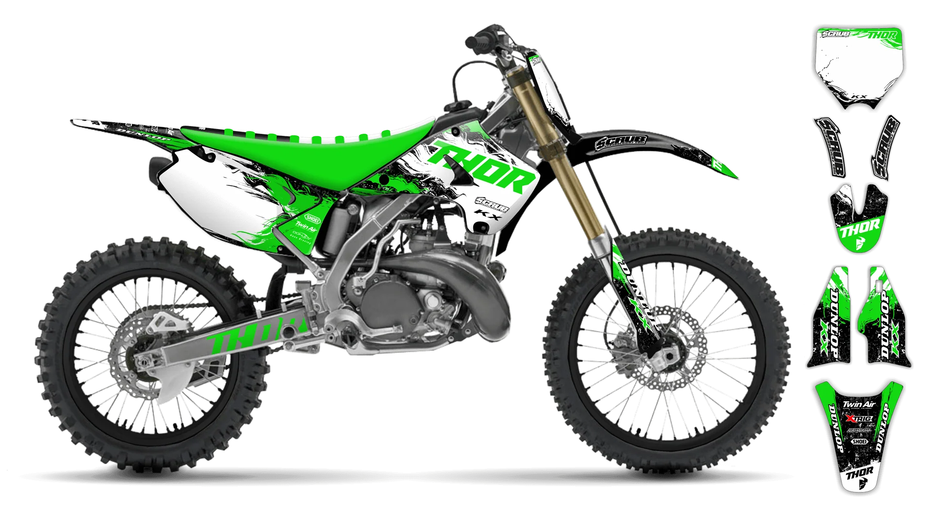 Graphics Kit - Kawasaki - KX 100 - 2022-2024 - Sledge - LE