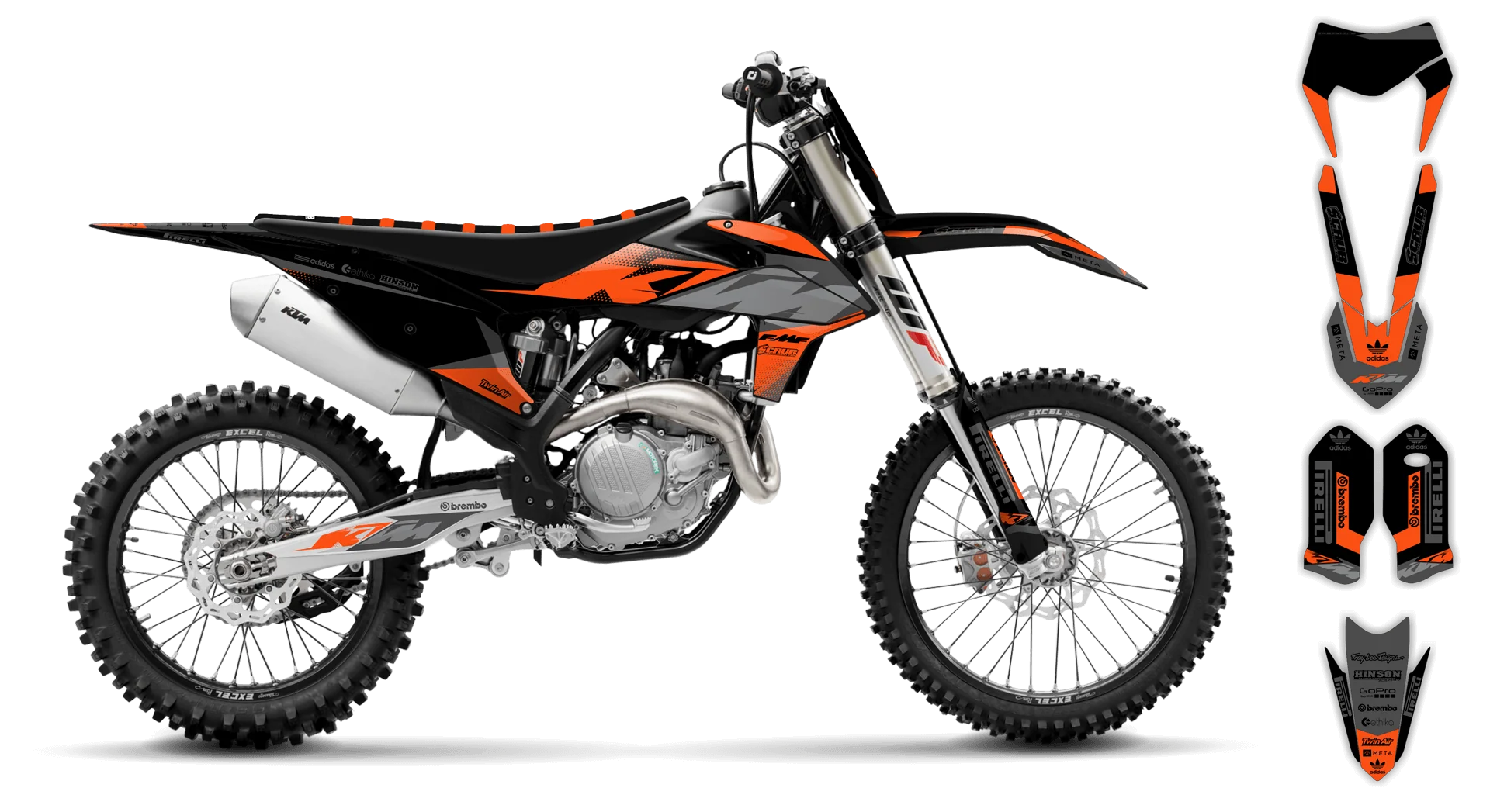 Graphics Kit - KTM - EXC EXC-F / XC-W XCF-W - 2020-2023 - K15 - R2