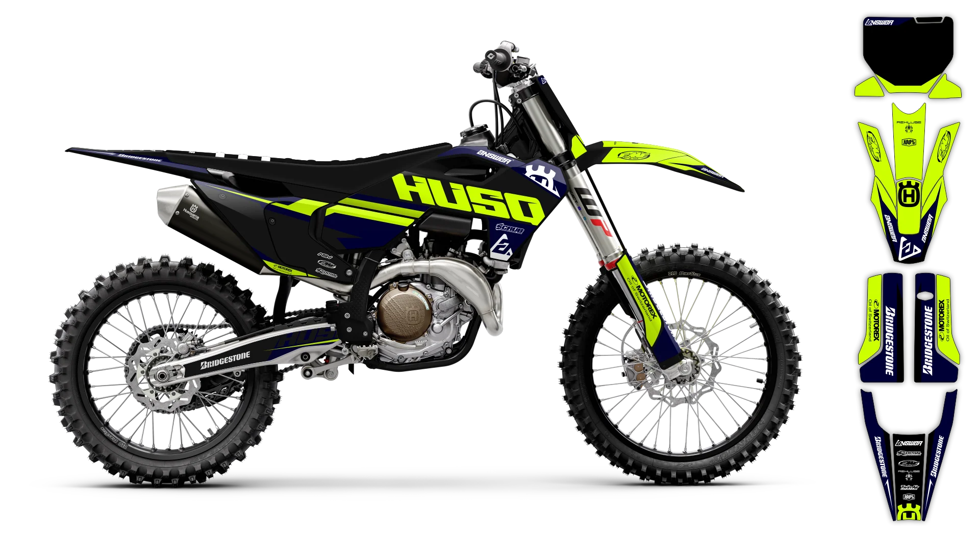 Graphics Kit - Husqvarna 14-> TC-FC-FX Series - 2023-2024 - Fluo H-SE1060 - LE