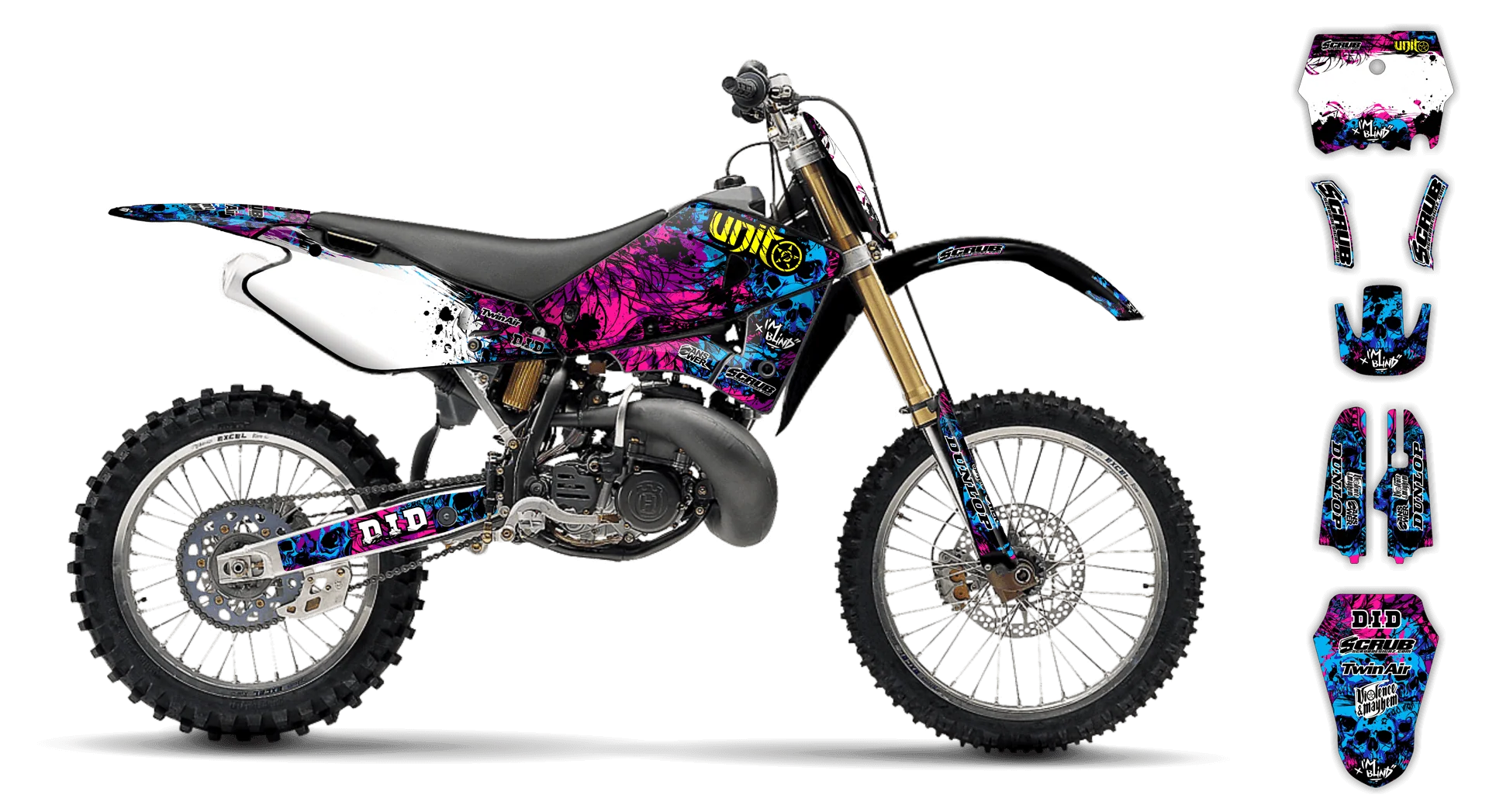Graphics Kit - Husqvarna 97-04 - TE-250 - 2001-2004 - Wasabi - R1