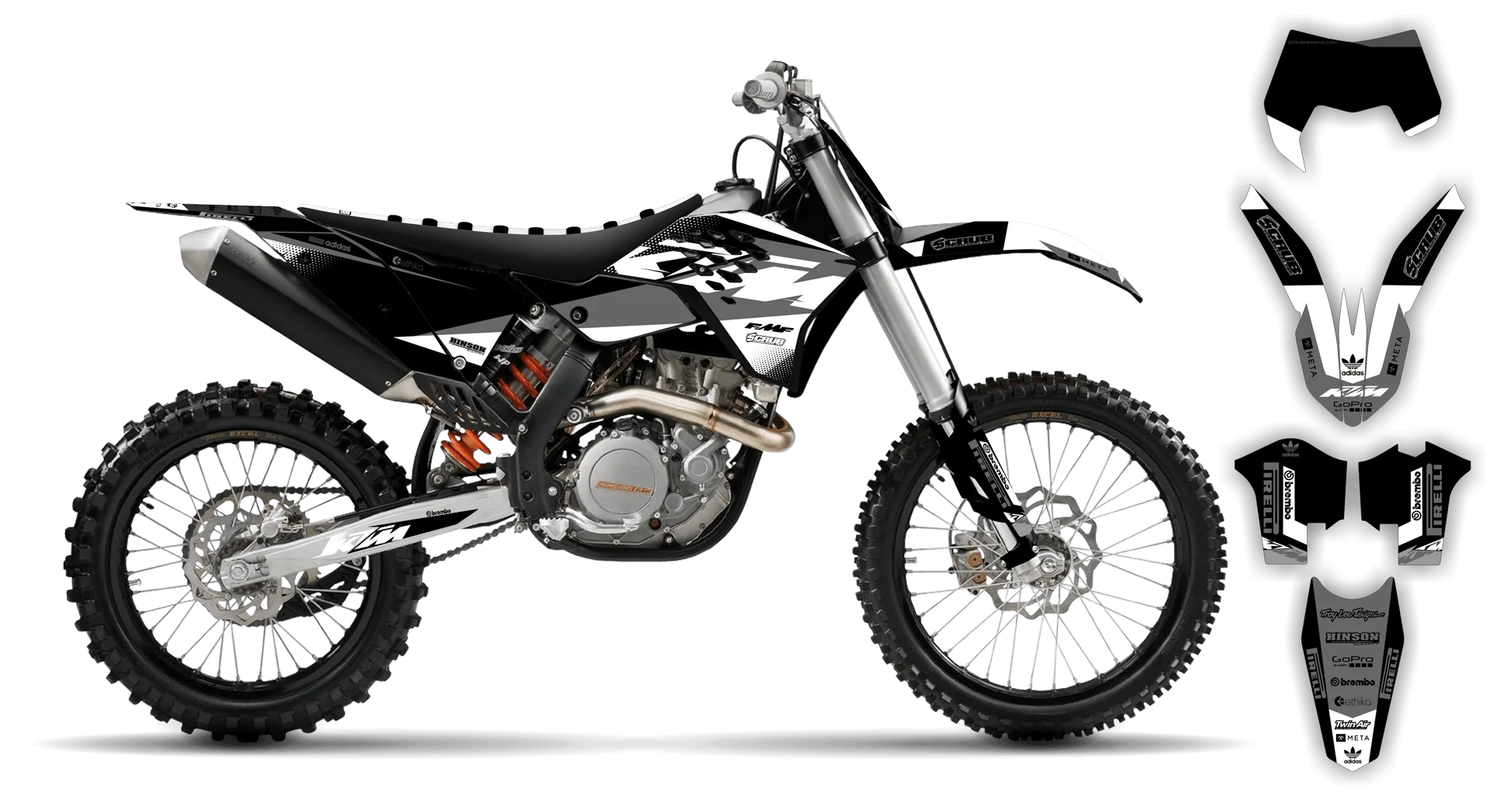 Graphics Kit - KTM - EXC EXC-F / XC-W XCF-W - 2008-2011 - K15 - R4