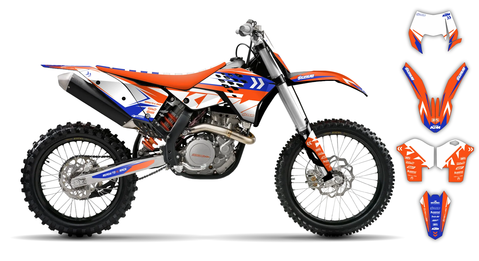 Graphics Kit - KTM - EXC EXC-F / XC-W XCF-W - 2008-2011 - K-SE1080 - R1