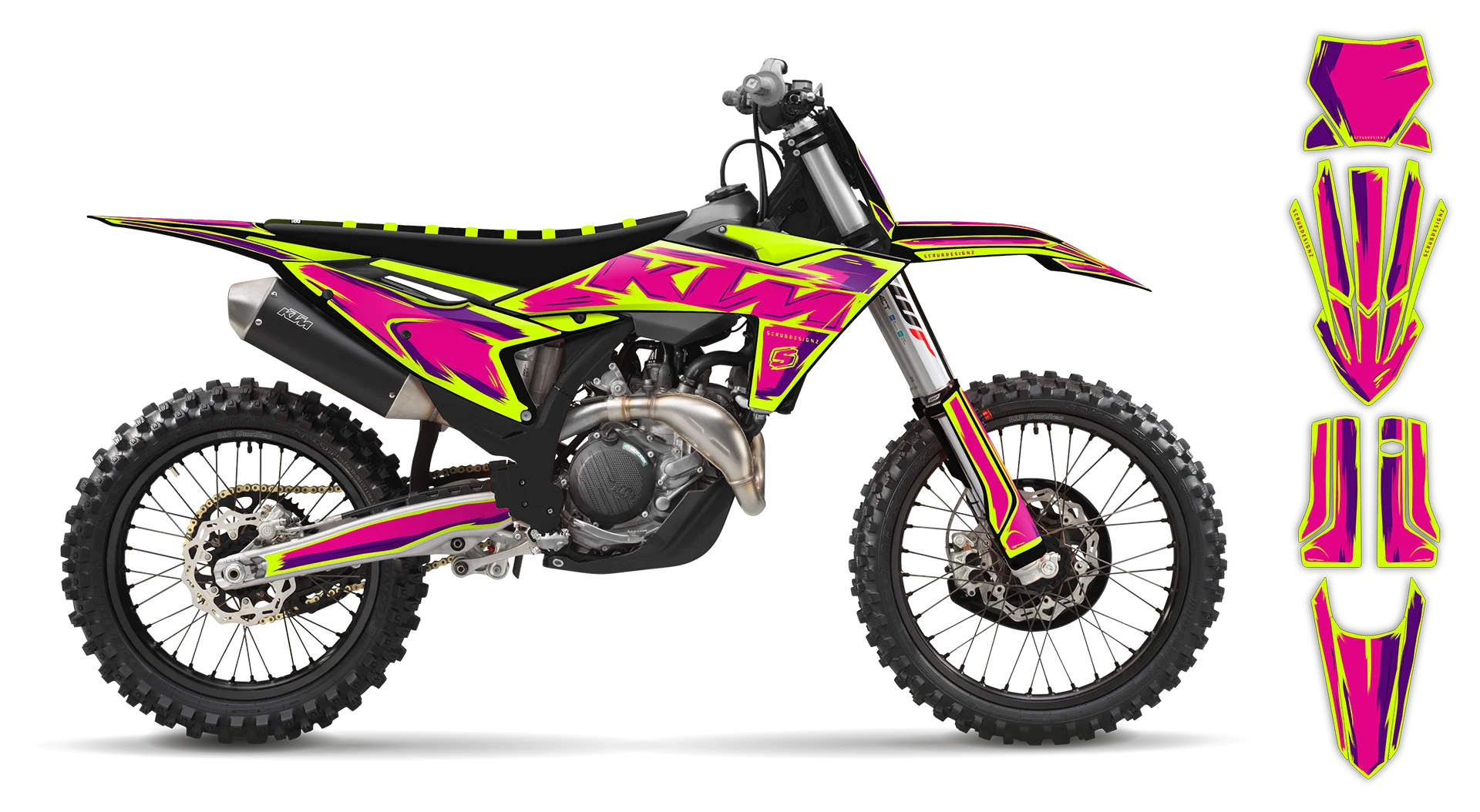 Graphics Kit - KTM - SX SX-F / XC XC-F - 2007-2010 - Fluo Artlex - LE