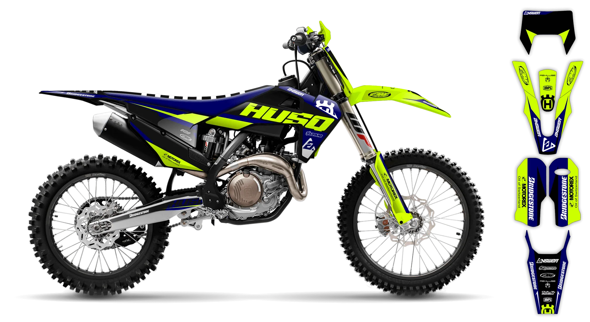 Graphics Kit - Husqvarna 14-> TE-FE Series - 2020-2023 - Fluo H-SE1060 - LE