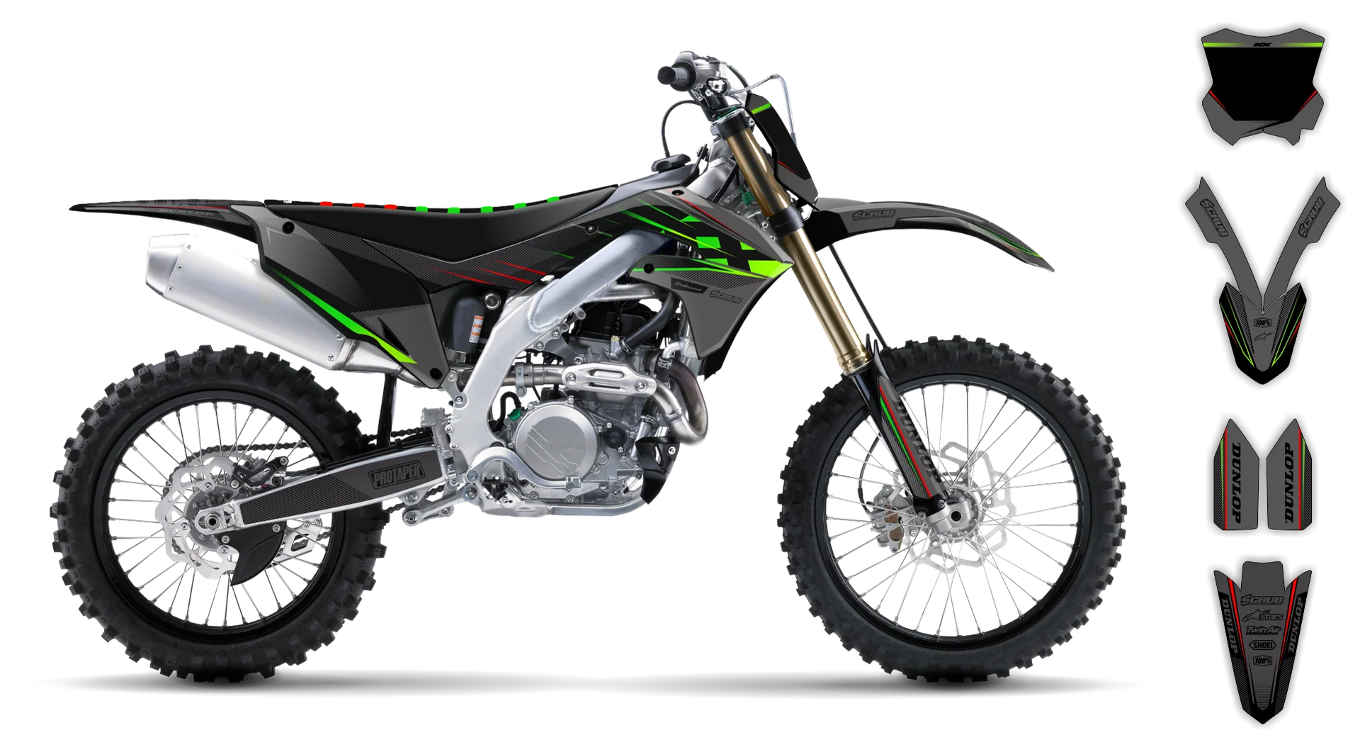 Graphics Kit - Kawasaki - KX 125 - 1996-1998 - SE1067 - R1